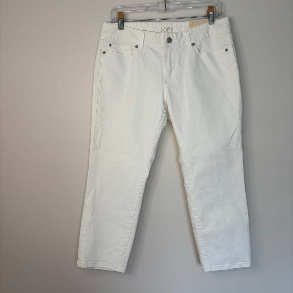 Loft NEW modern crop womens 29/8 white 5 pocket stretch denim